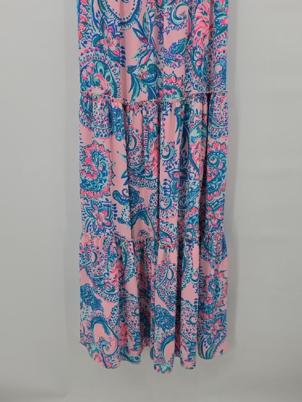 Lilly Pulitzer Melody Maxi Dress Pink Tropics Tint Tangerine Dream Size 0 - Picture 3 of 8